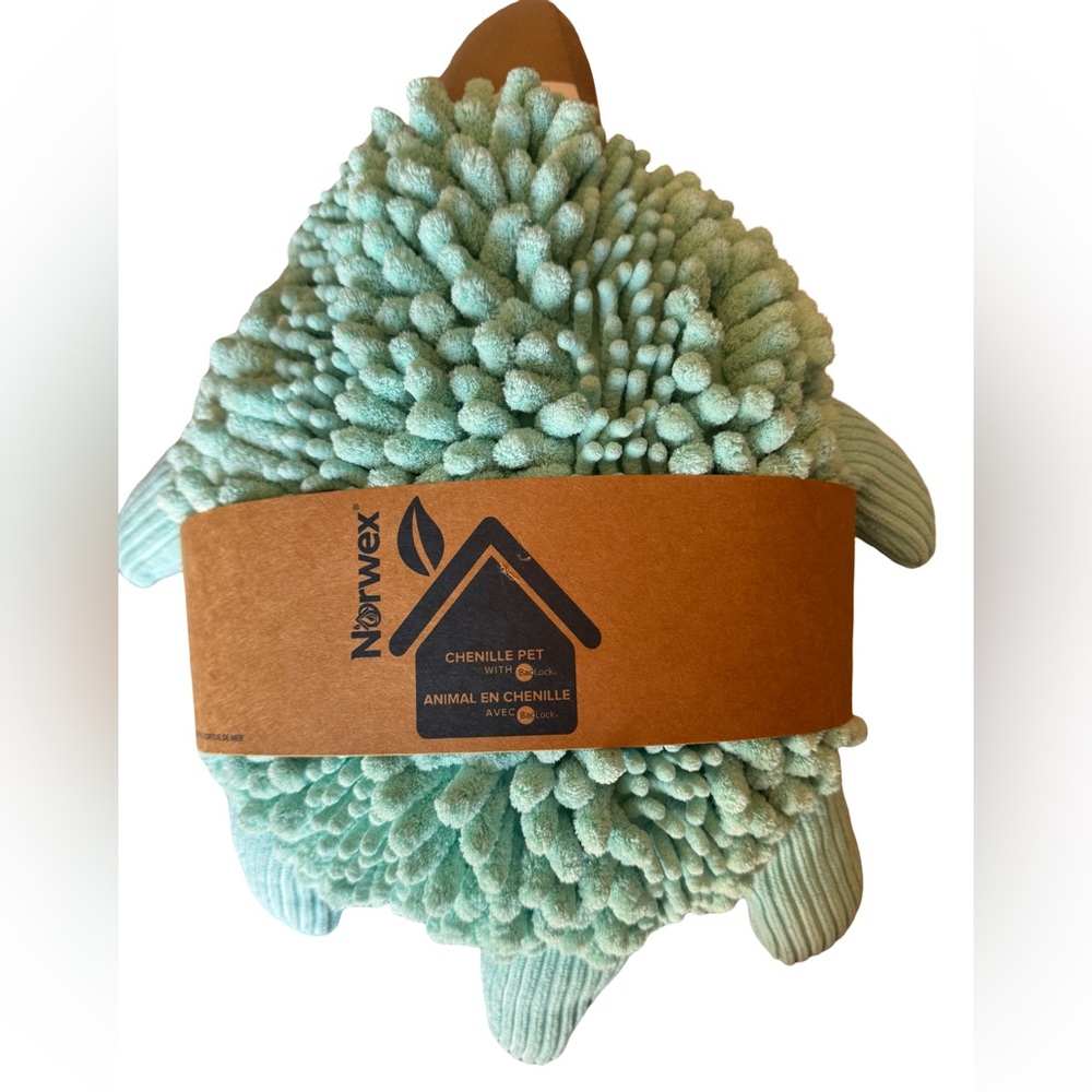 Norwex Baclock Antibacterial Chenille Sea Turtle Plush Pet 18” Fluffy Toy
